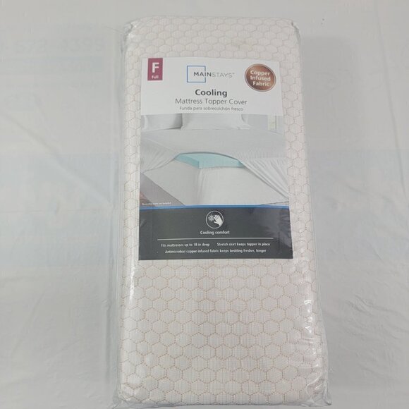 Mainstays COOLING Copper Infused Fabric Mattress Topper Cover – Full Size - Picture 1 of 14